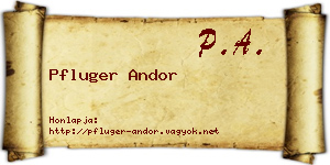 Pfluger Andor névjegykártya